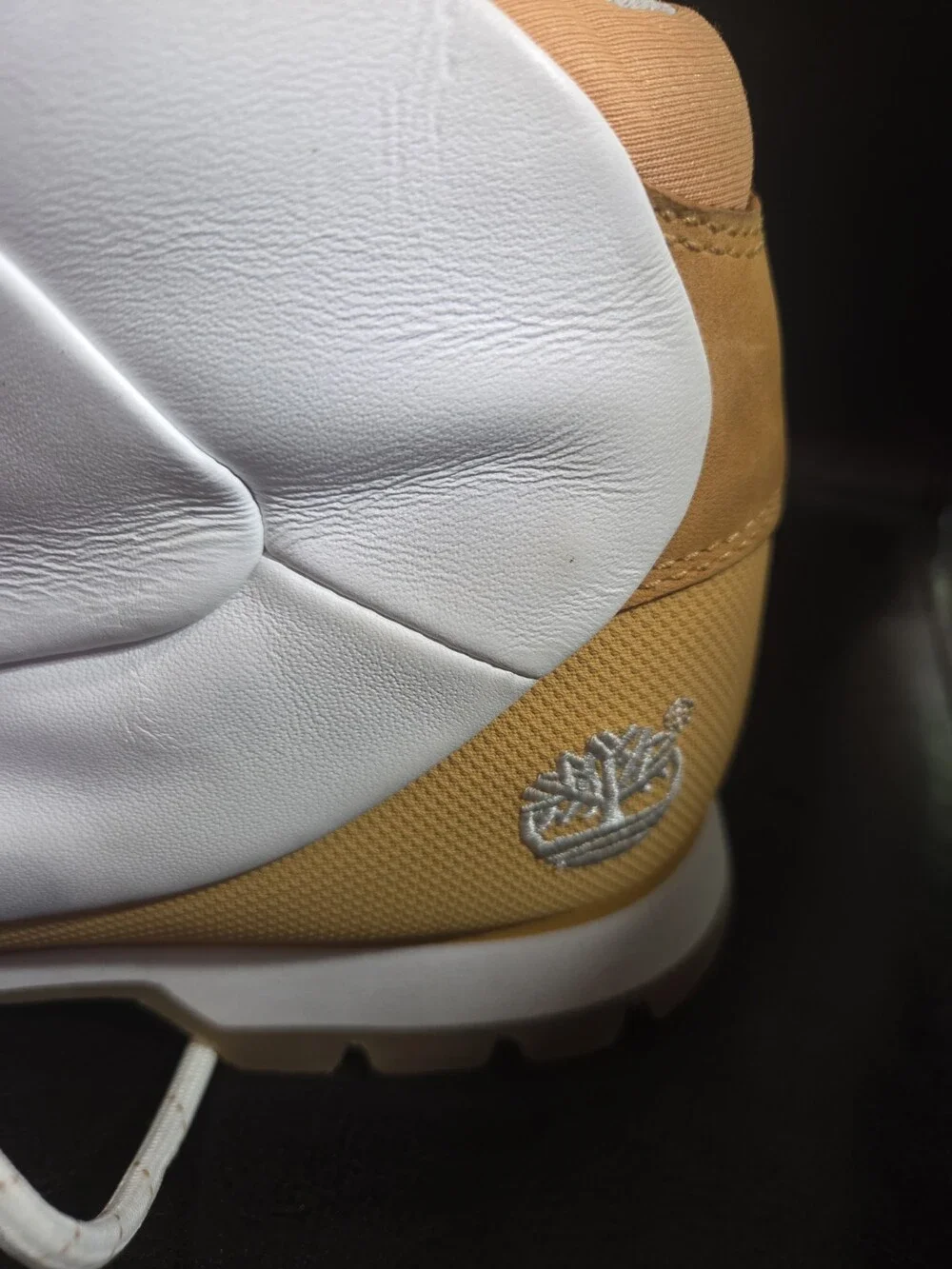 Timberland Hiking Boots White Tan Leather Size 7.5 - Used
